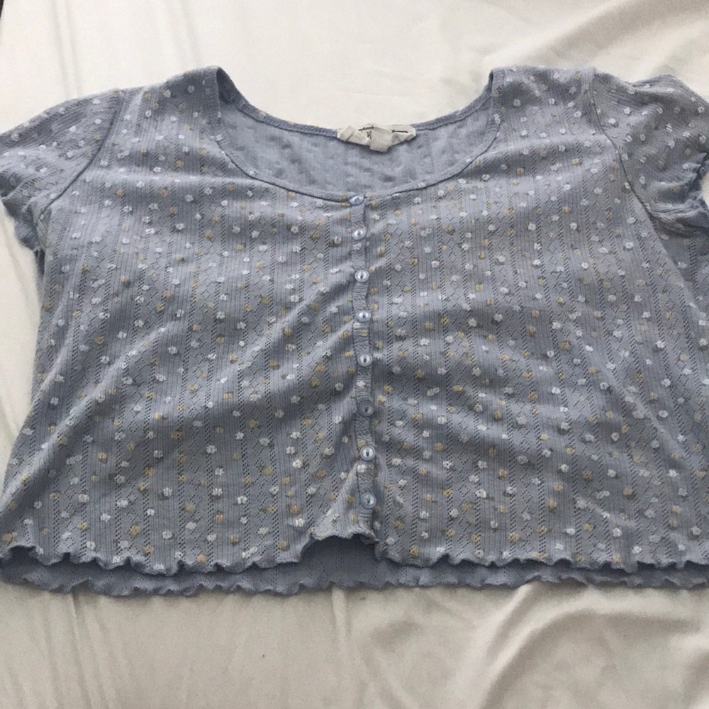 Purple cropped shirt